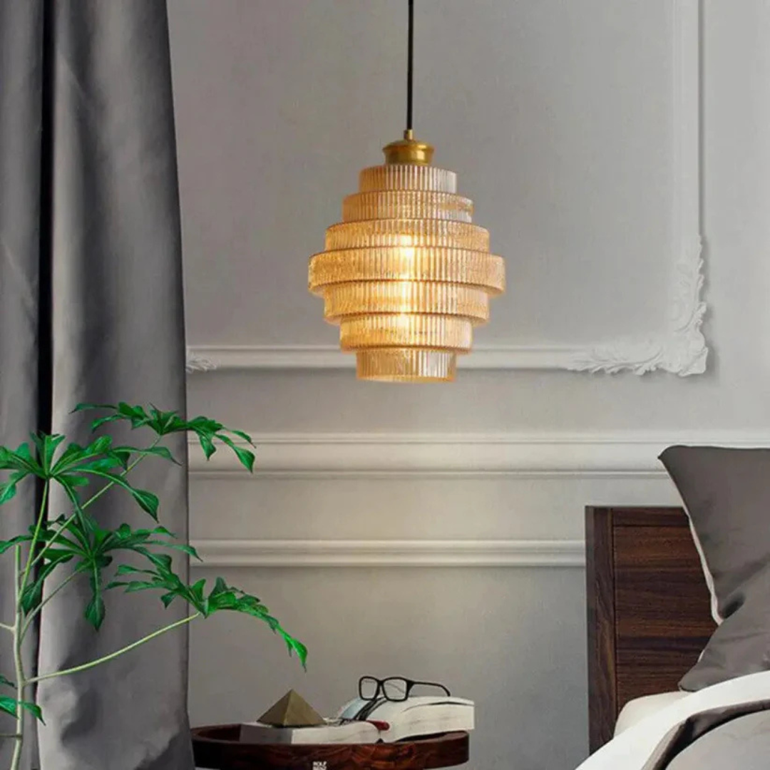 Solarae - Hebes Retro Glass Pendant Lamp Brass Elegant Living Room