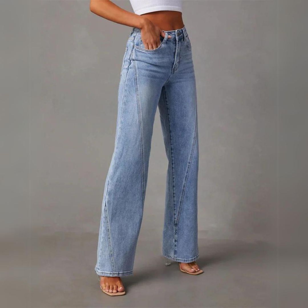 Donna - Stylish Women's High-Waisted Straight-Cut Jeans for Comfort and Class