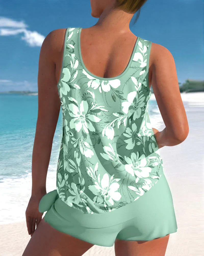 Dinora - Trendy Floral Tankini with Sleeveless Design for Comfortable Swimwear