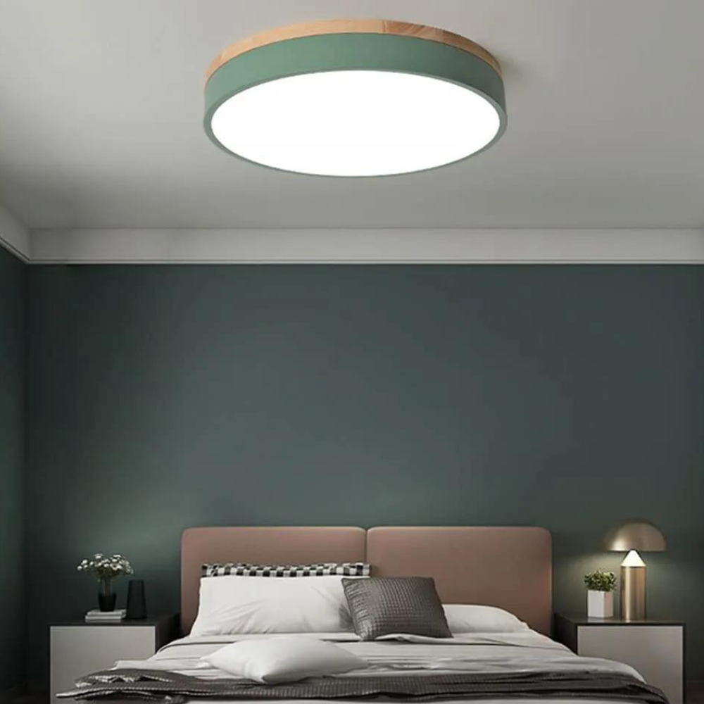 Sheetara - Scandi Natural Ceiling Light With Wood Ring LED