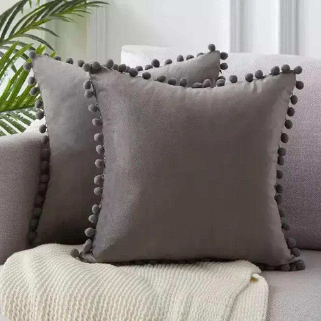Brighta - Zola Cozy Pom Pom Throw Pillow For Sofa Decor Home Soft Lux