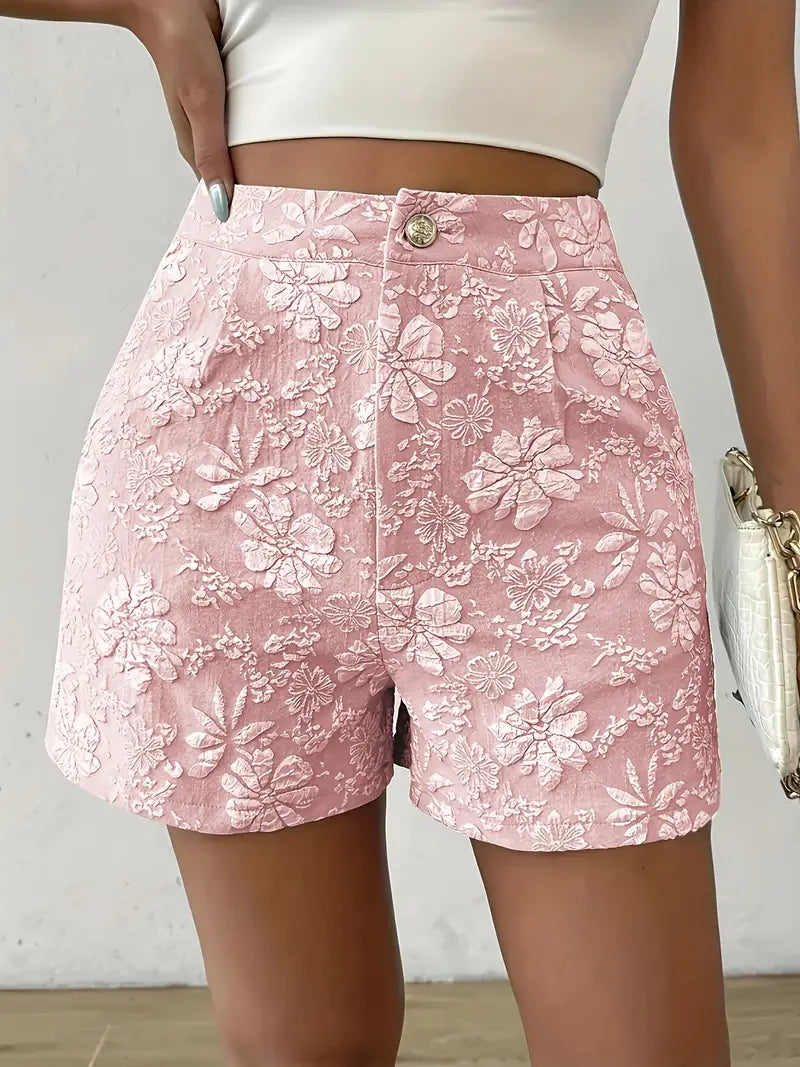 Bernice - Stylish High-Waisted Floral Embroidered Shorts