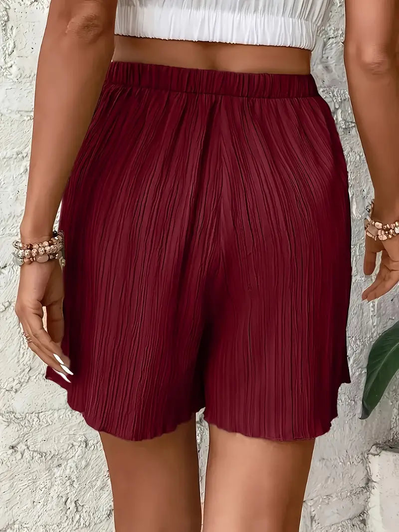 Debra - Elegant Pleated Shorts with Relaxed Fit and Elastic Waistband