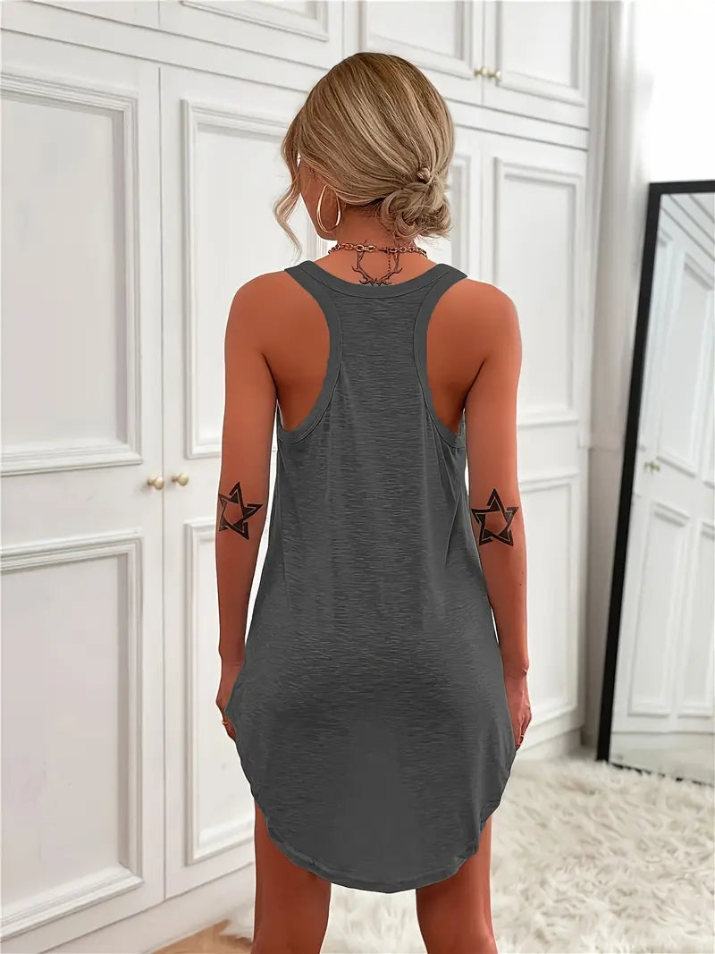 Janice - Lightweight Cotton Sleeveless Tank Top with Racerback Design