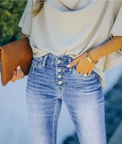 Maisey - High-waisted Bootcut Jeans with Tailored Fit and Stretch Fabric
