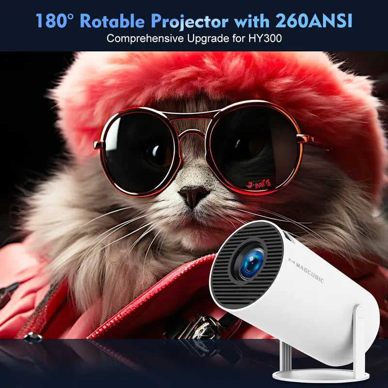 Solrin - Magcubic HY300 4K Mini Beamer Android 11 260 ANSI WiFi 6