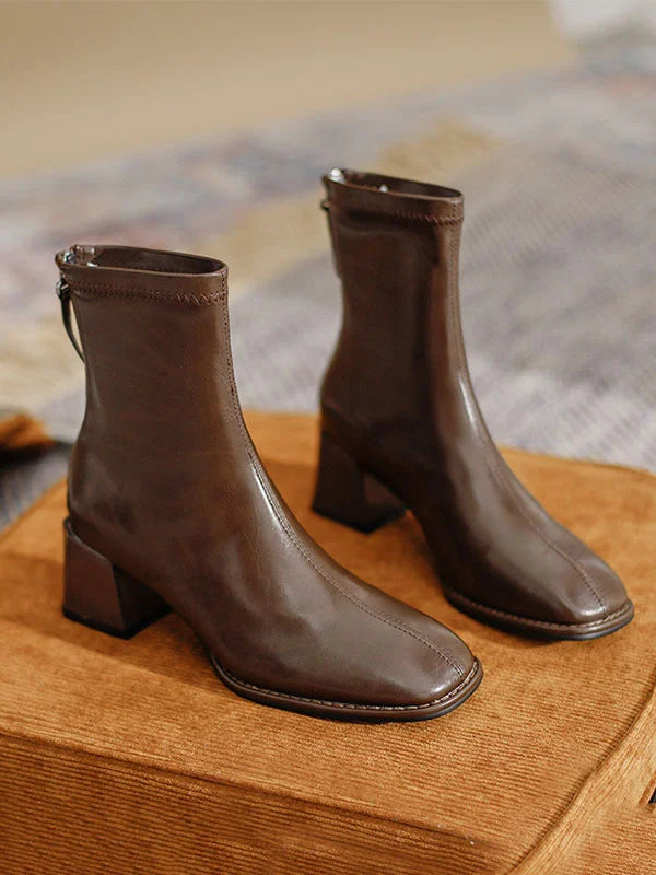 Karolina - Elegant Women's Toe Zipper Boots for Sophisticated Style