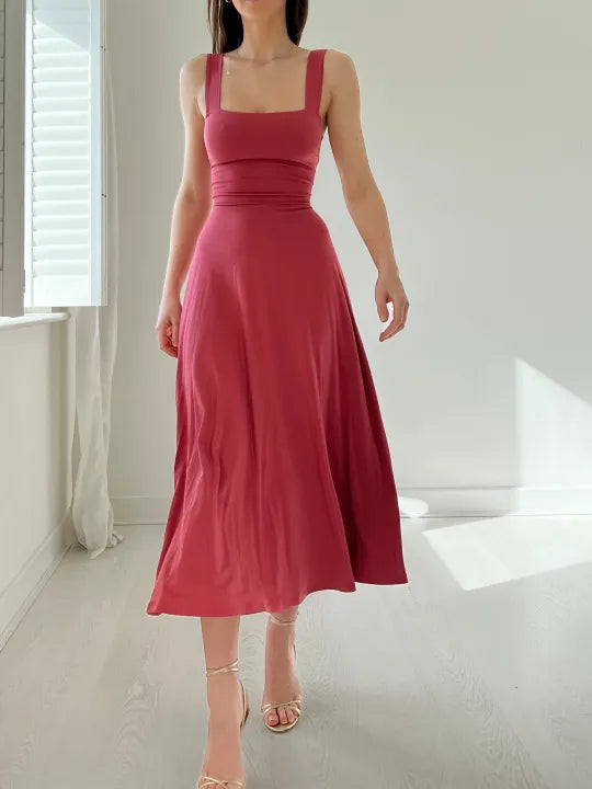 Joelle - Elegant Mini Dress with Corset Waist Tie and Flowy Skirt