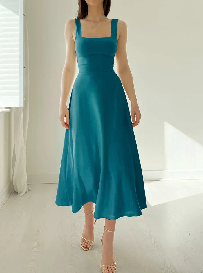 Joelle - Elegant Mini Dress with Corset Waist Tie and Flowy Skirt