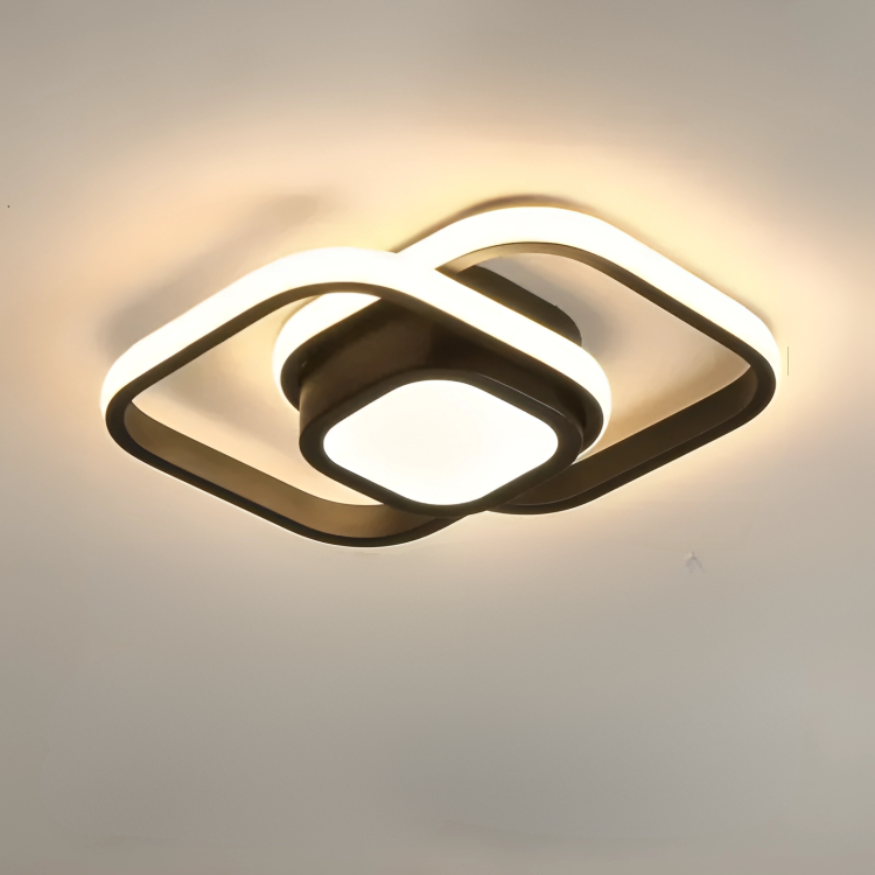 Soapore - Modern LED Ceiling Light - Creative Two Ring Design Fixture