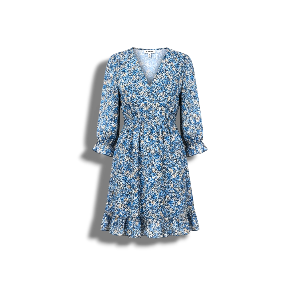 Edith - Floral Puff Sleeve Dress for Effortless Summer Style