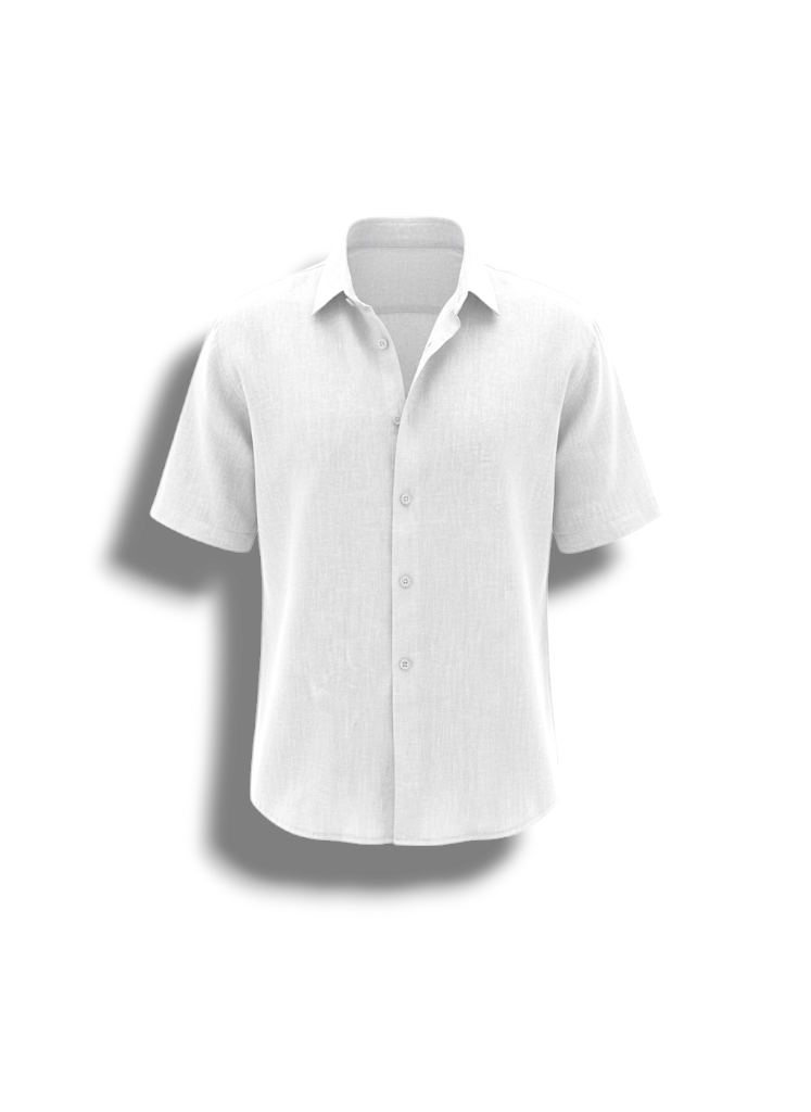 Colin - Lightweight Men's Short-Sleeved Shirt in Cotton and Linen Blend