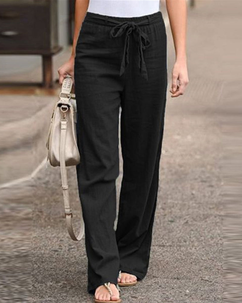 Dell - Comfortable Women's Trousers with Elastic Waistband