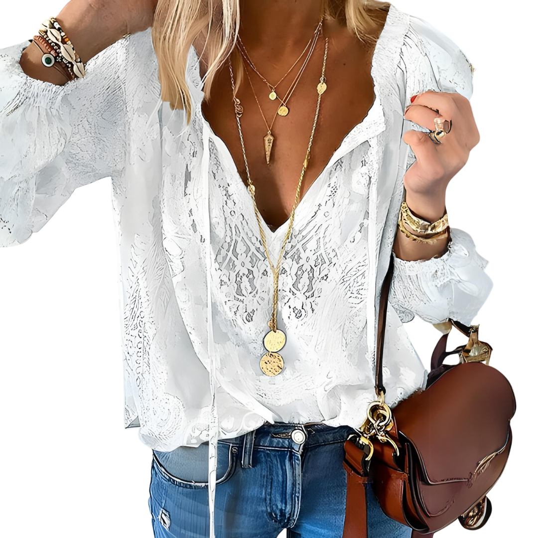 Zelinda - Vintage Women's Boho Blouse for Effortless Elegance