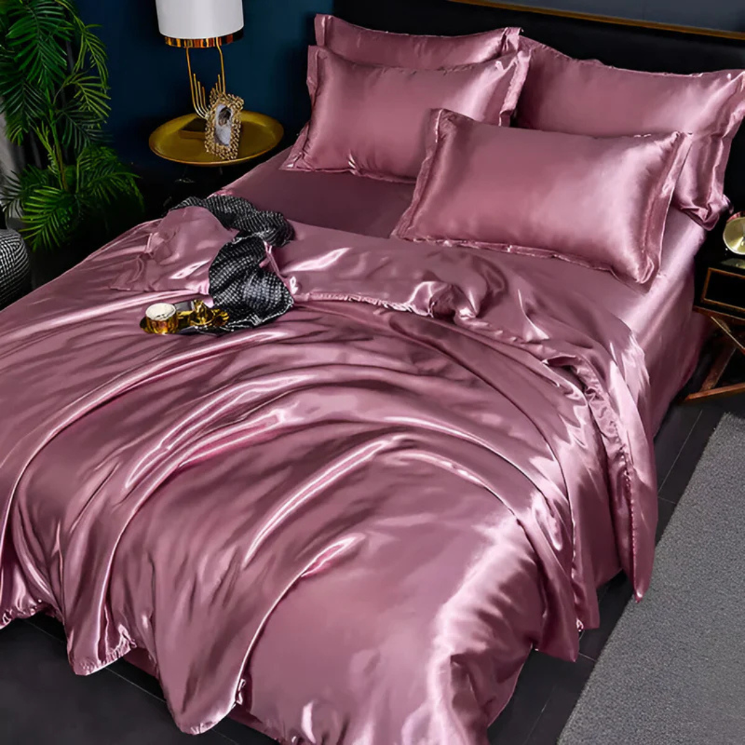 Lustora - Silk Duvet Cover Breathable Silky Soft For Adults Luxe