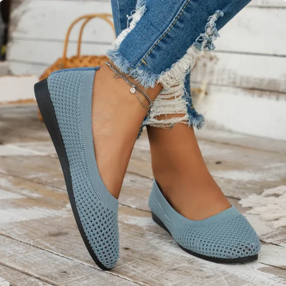 Janessa - Comfortable Women's Slip-On Flats with Breathable Mesh and Flexible Sole