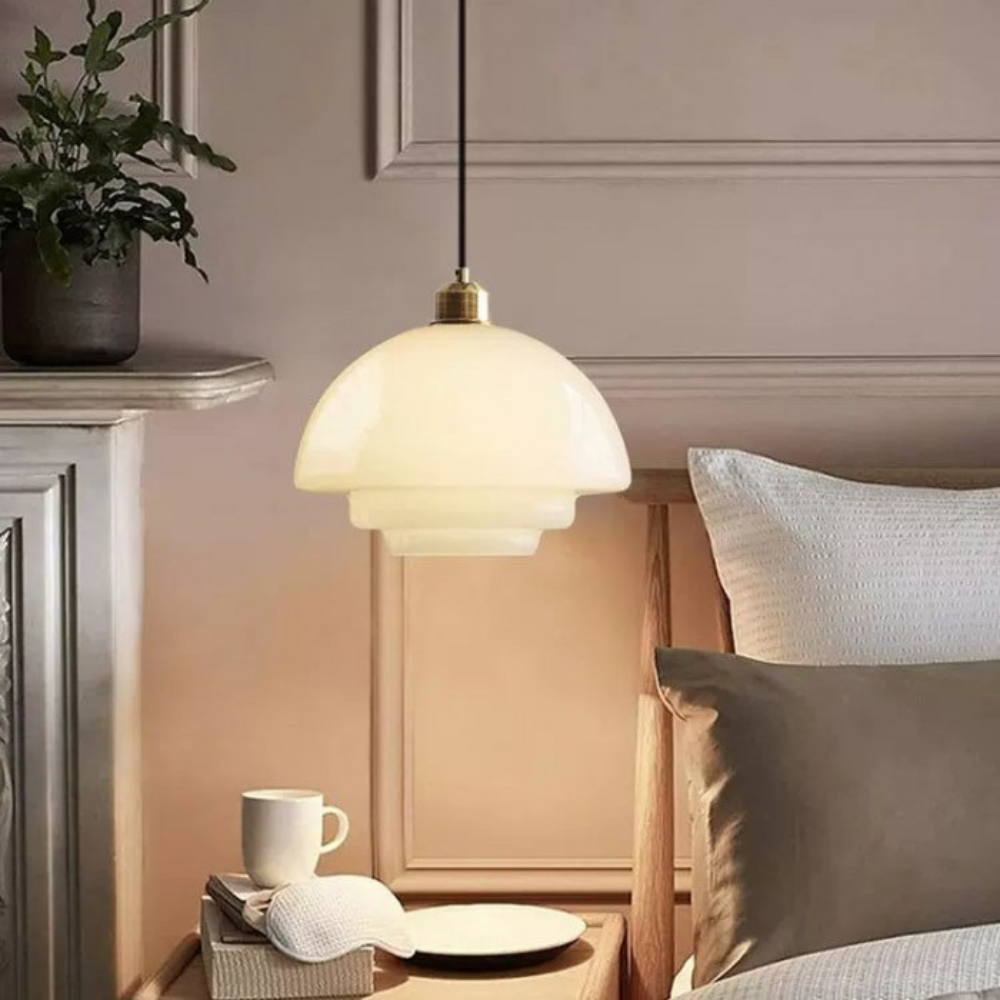Flamora - Art Deco Pearl Pendant Lamp With Soft Ambient Glow