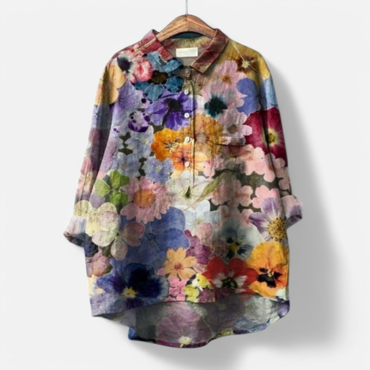 Kiara - Stylish Loose Fit Floral Blouse for Effortless Elegance