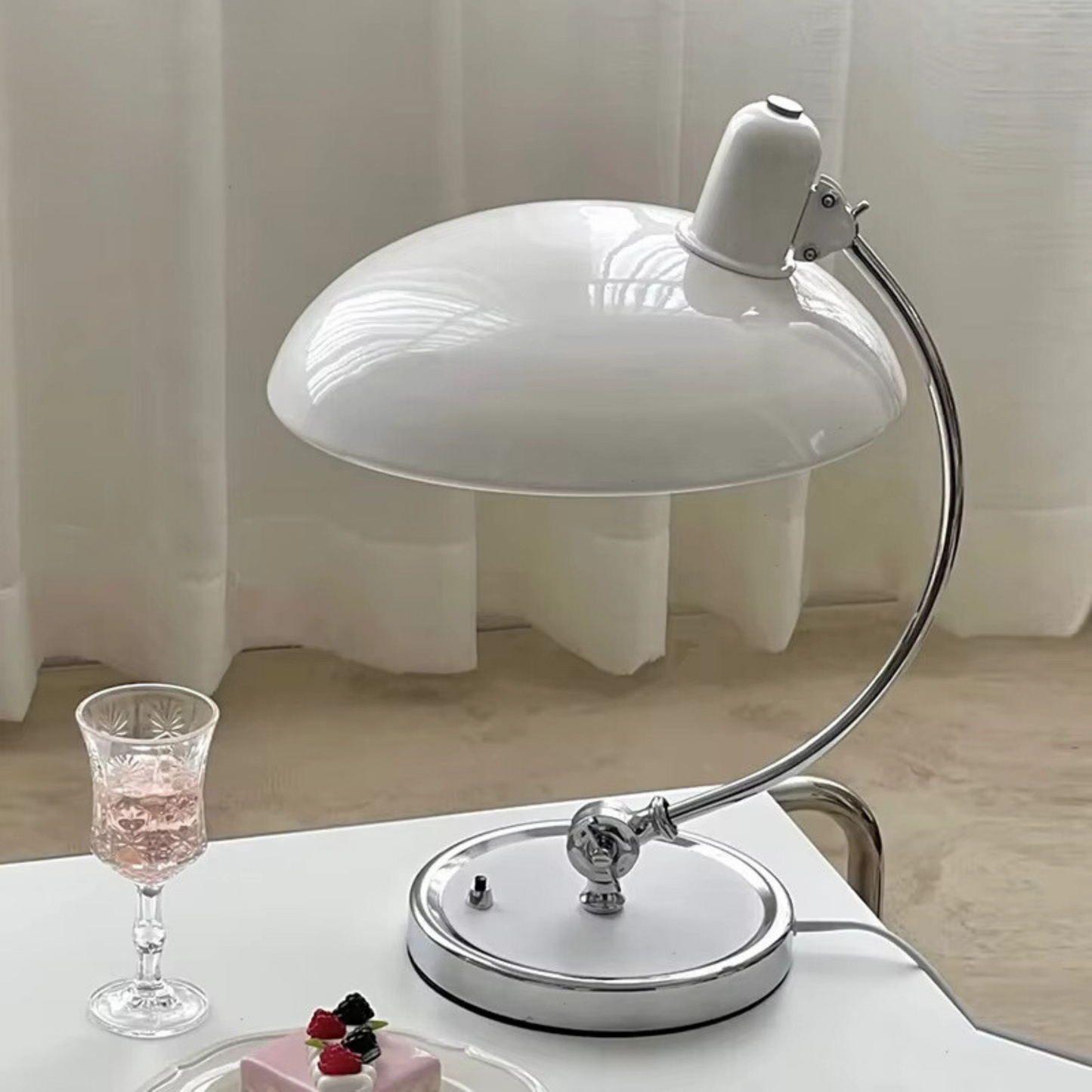 Iridia - ScandiArc Bauhaus Inspired Iron Table Lamp for Home Office