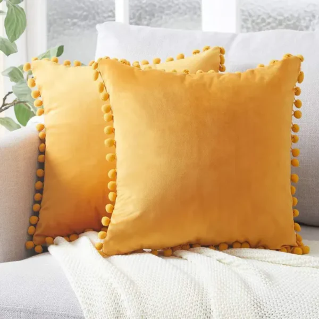 Brighta - Zola Cozy Pom Pom Throw Pillow For Sofa Decor Home Soft Lux
