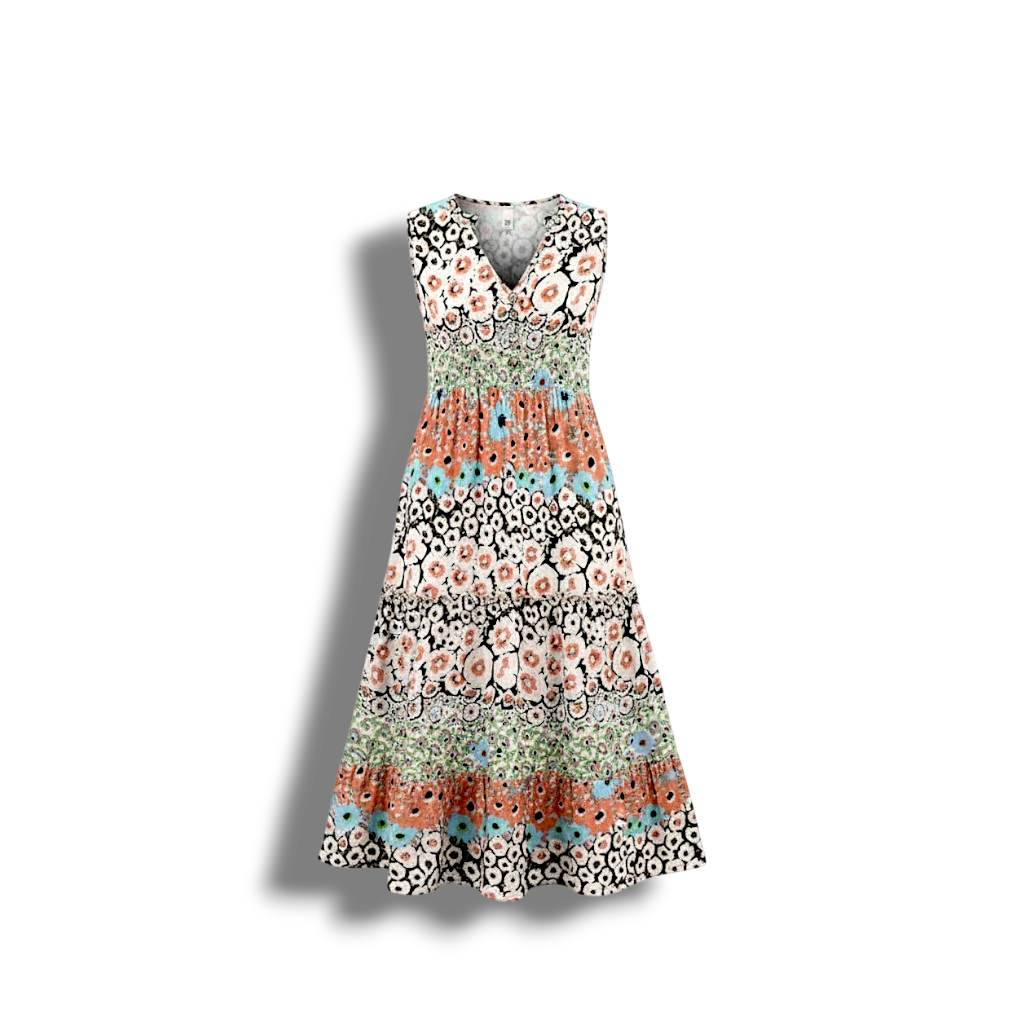 Ellen - Elegant Floral Dress with V-neck for Summer Occasions