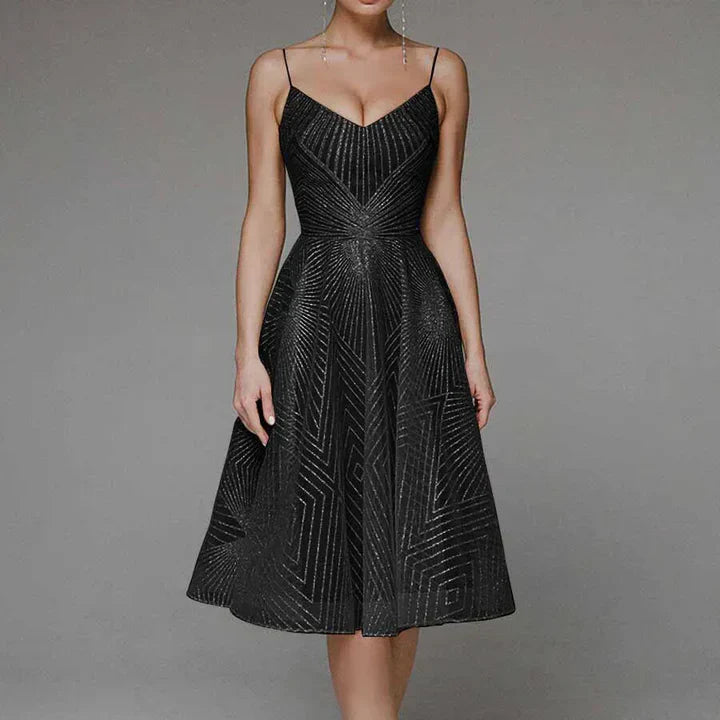 Alberta - Luxurious Women's Embroidered Soirée Dress with A-line Fit