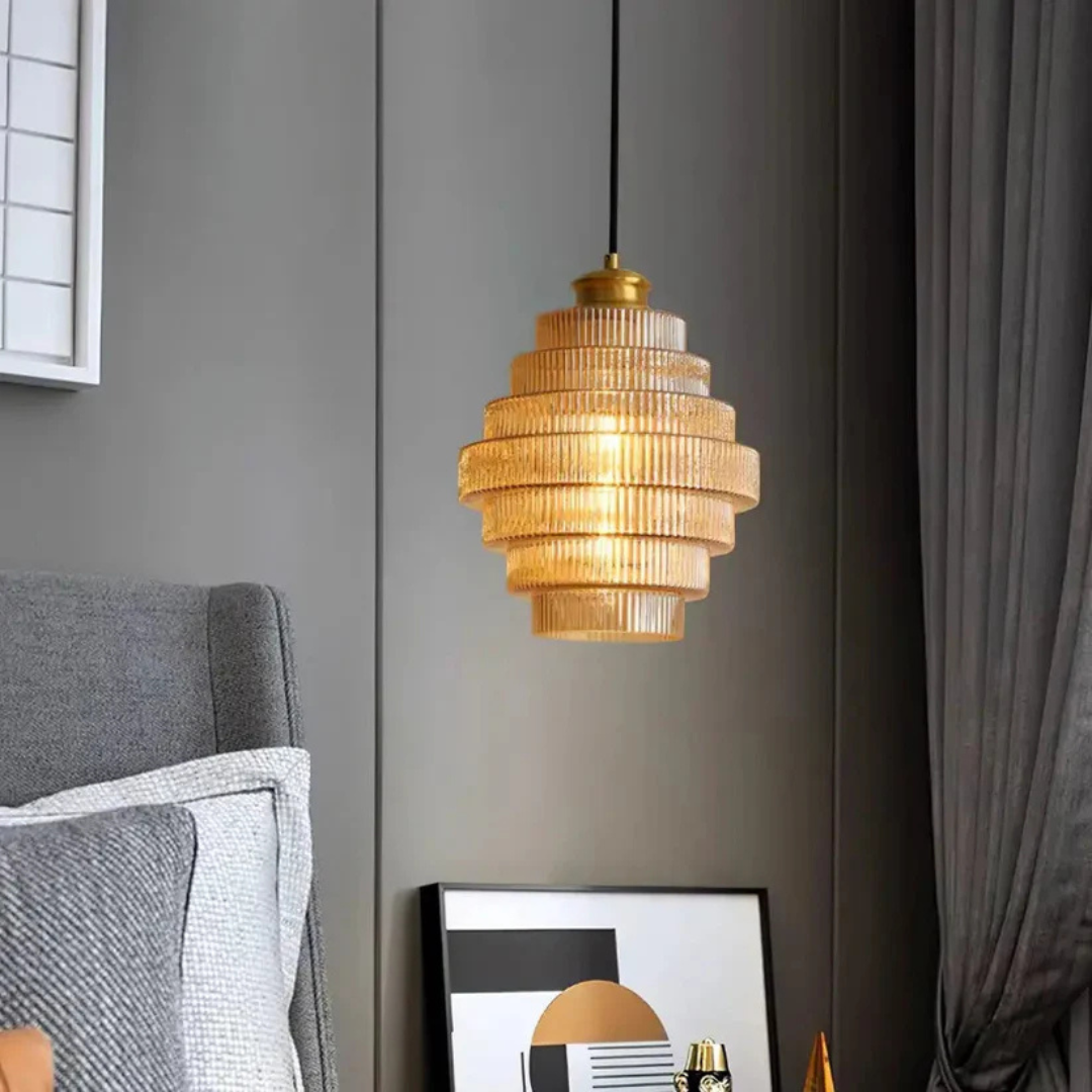 Solarae - Hebes Retro Glass Pendant Lamp Brass Elegant Living Room