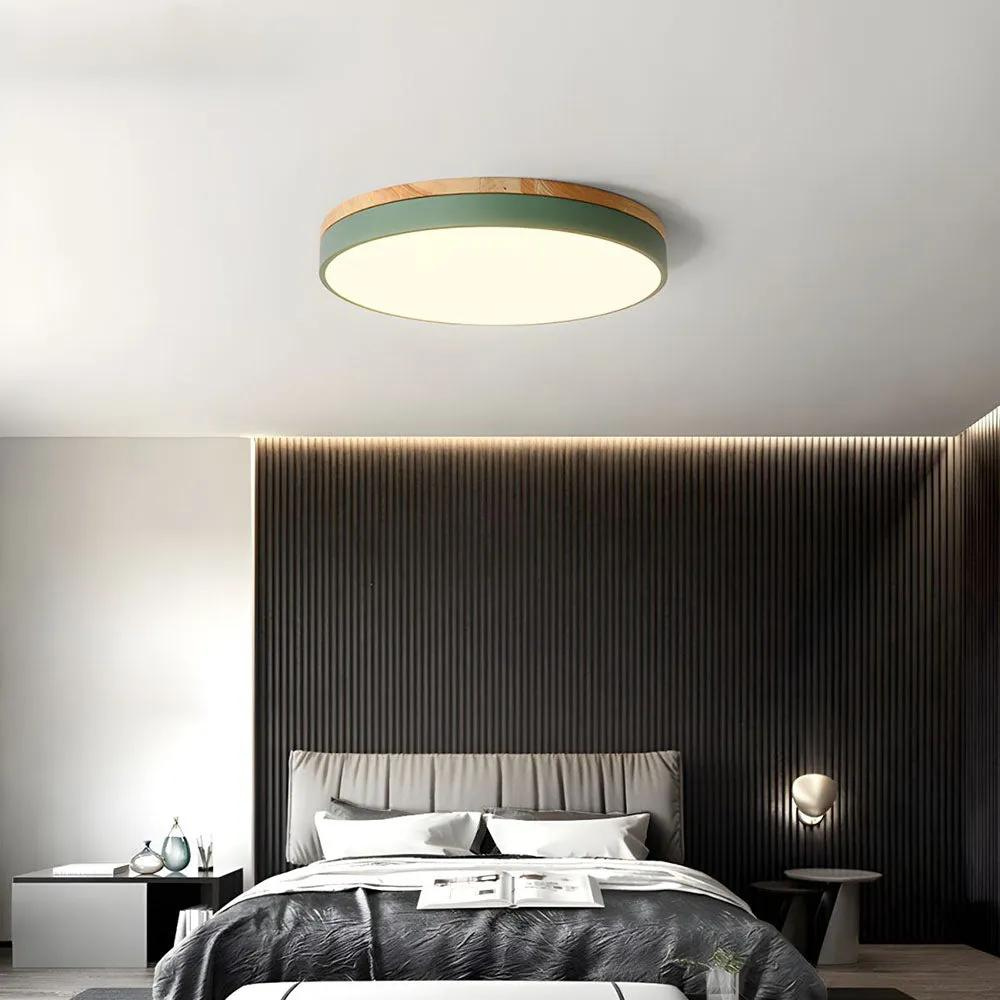 Sheetara - Scandi Natural Ceiling Light With Wood Ring LED
