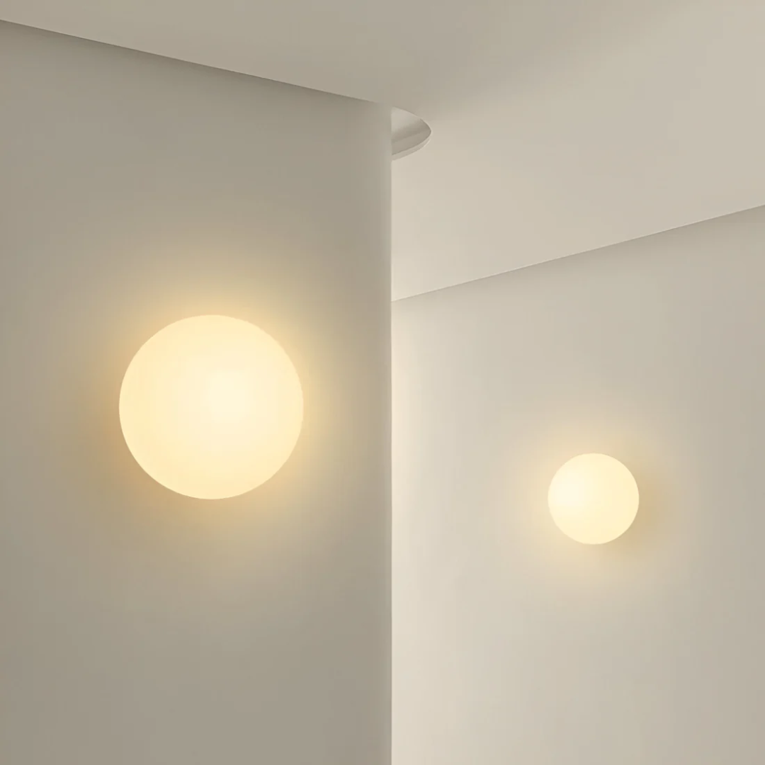 Solivra - Glass Wall Lamp Modern Diffuse Warm Light For Home