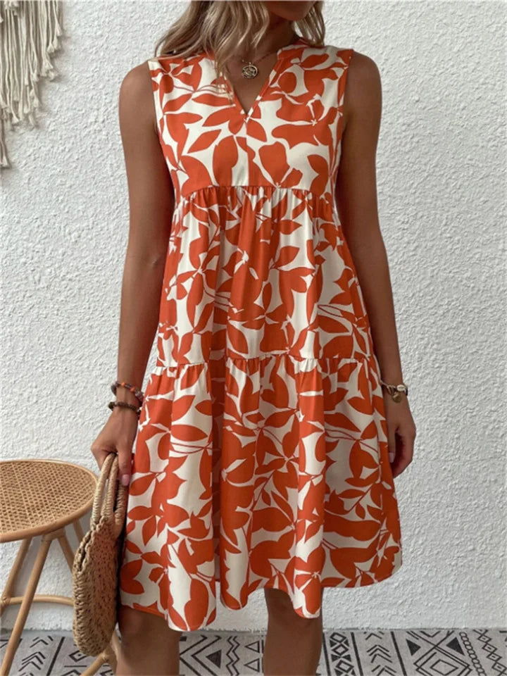 Eleanor - Charming A-line Summer Dress with Floral Pattern