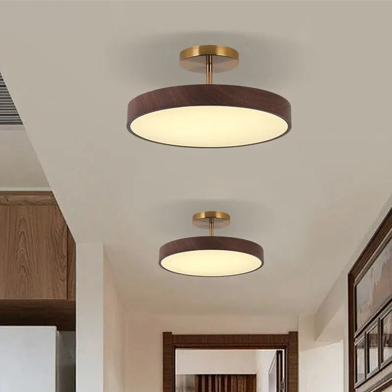 Suspora - Wood LED Ceiling Light Semi Flush Mount Fixture