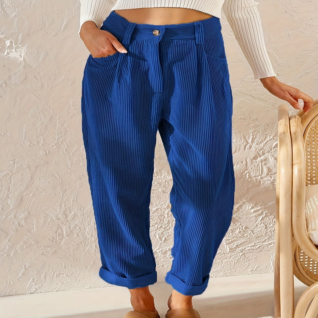 Chantal - Stylish Soft Corduroy Trousers for Women with Timeless Elegance
