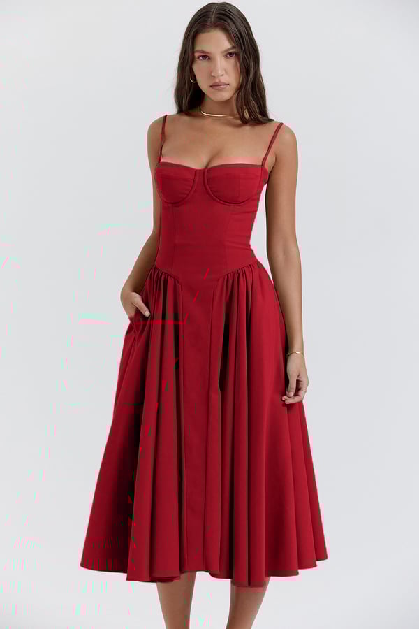 Kassidy - Stylish Women's Armless Midi Dress for Summer Outings