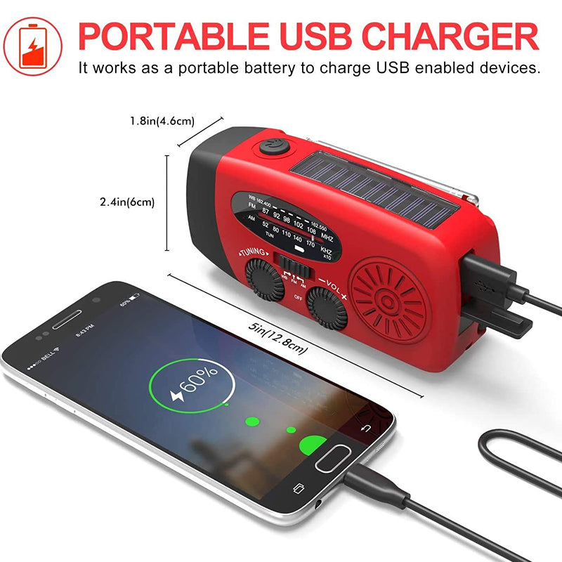 Evania - Self Powered Emergency Radio Hand Crank Solar Power Bank