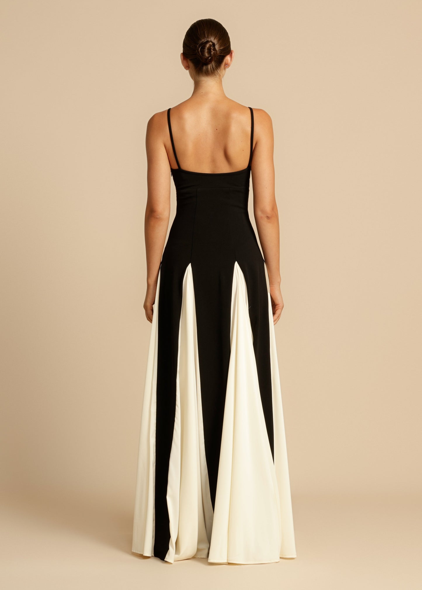 Emerie - Stylish Color Block Swing Maxi Dress with Spaghetti Straps