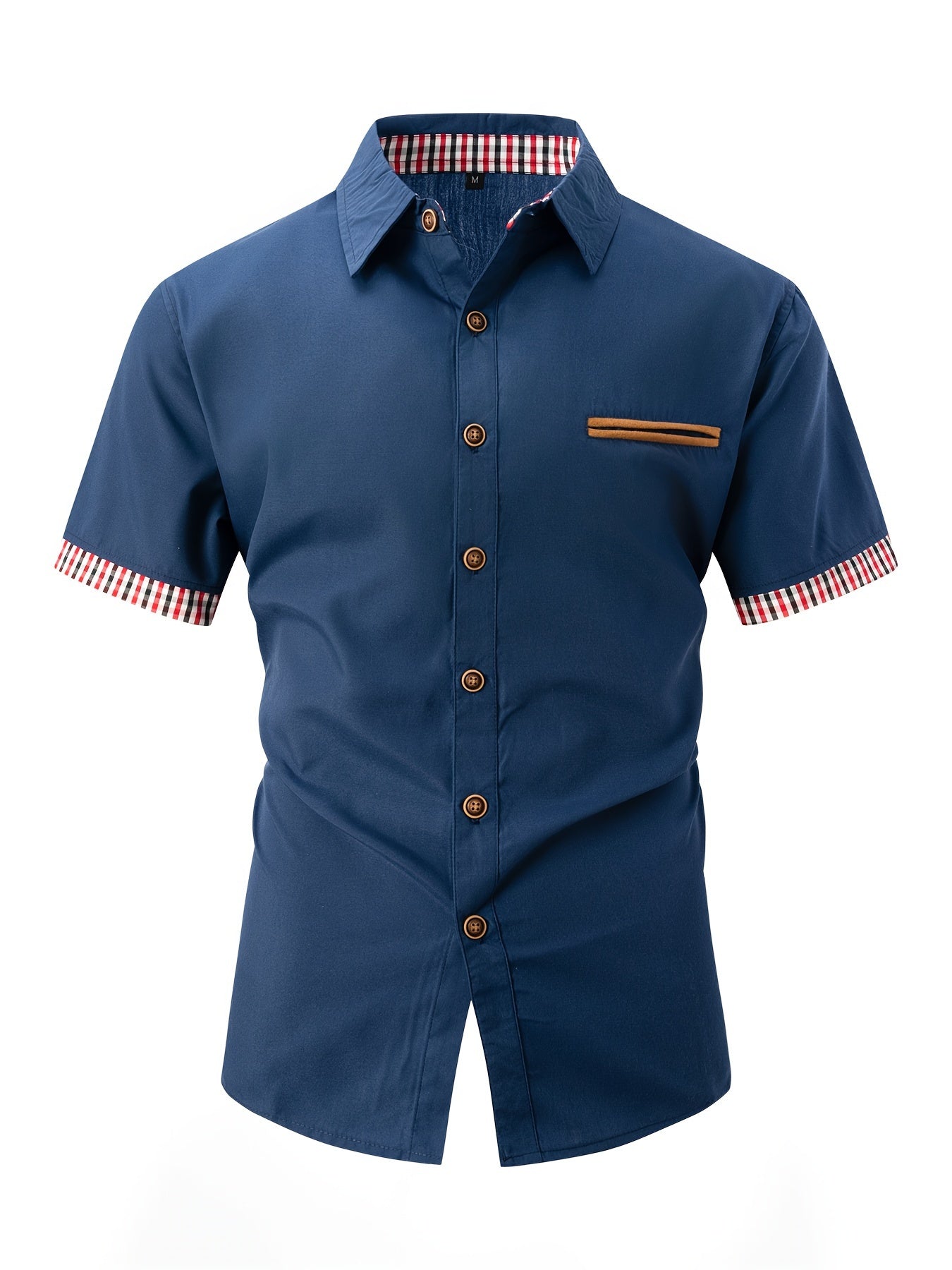 Joel - Stylish Men's Short-Sleeved Shirt with Decorative Chest Pocket