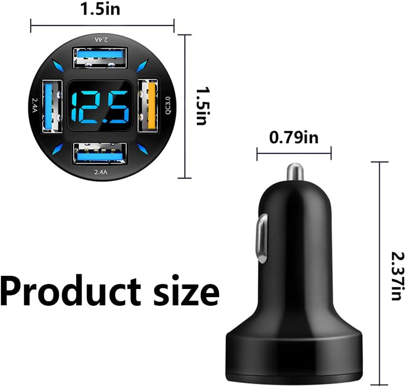 Fosvia - 66W Fast Car Charger USB PD QC 3.0 12-24V Universal