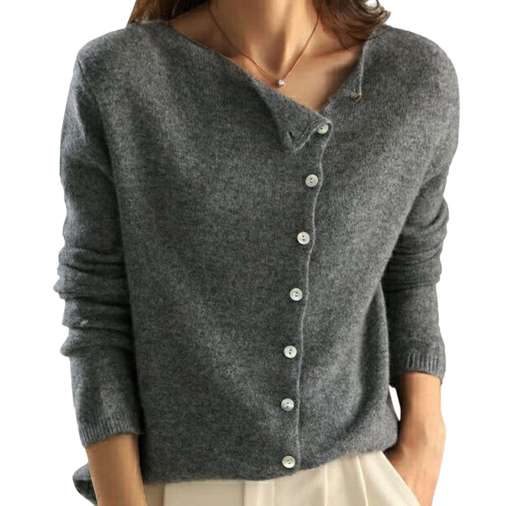 Talitha - Stylish Women's Button-Up Round Neck Cardigan for Cozy Elegance