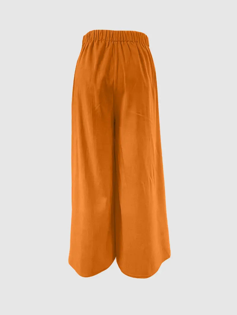 Elsinore - Trendy and Elegant Wide-leg Trousers with Adjustable Side Tie