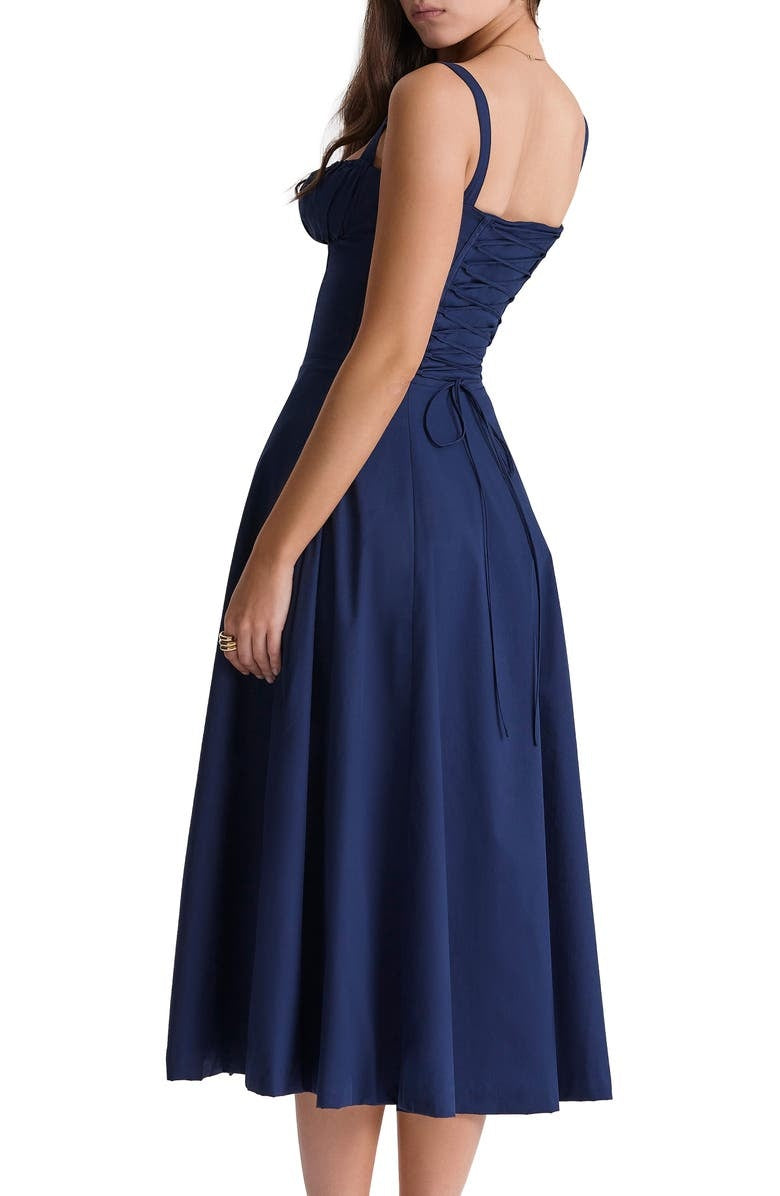 Nooria - Elegant Women's Floral Midi Dress with Flared Skirt