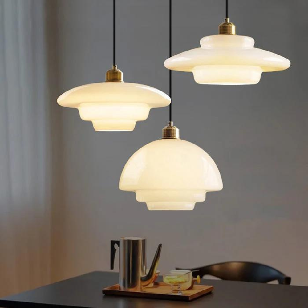 Flamora - Art Deco Pearl Pendant Lamp With Soft Ambient Glow