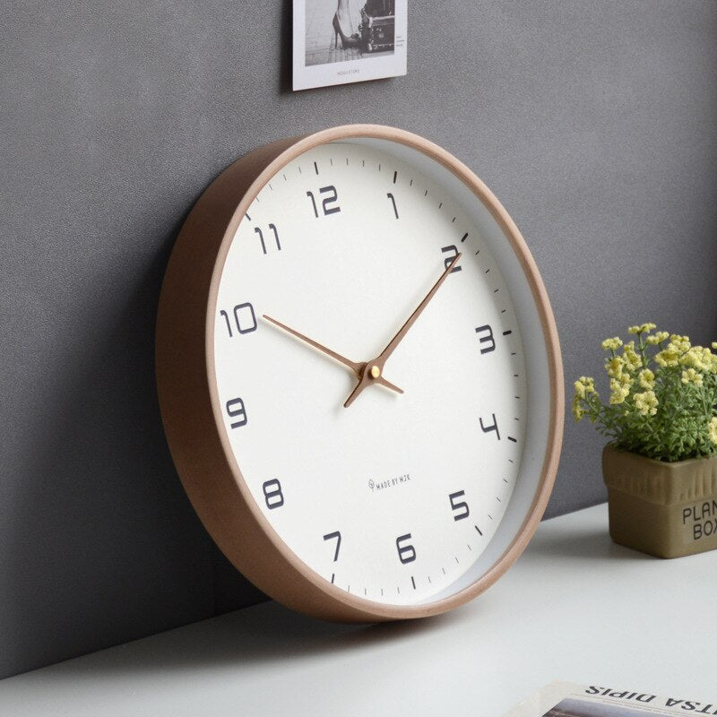 Faucetra - NordicTime Silent Wooden Wall Clock For Peaceful Homes