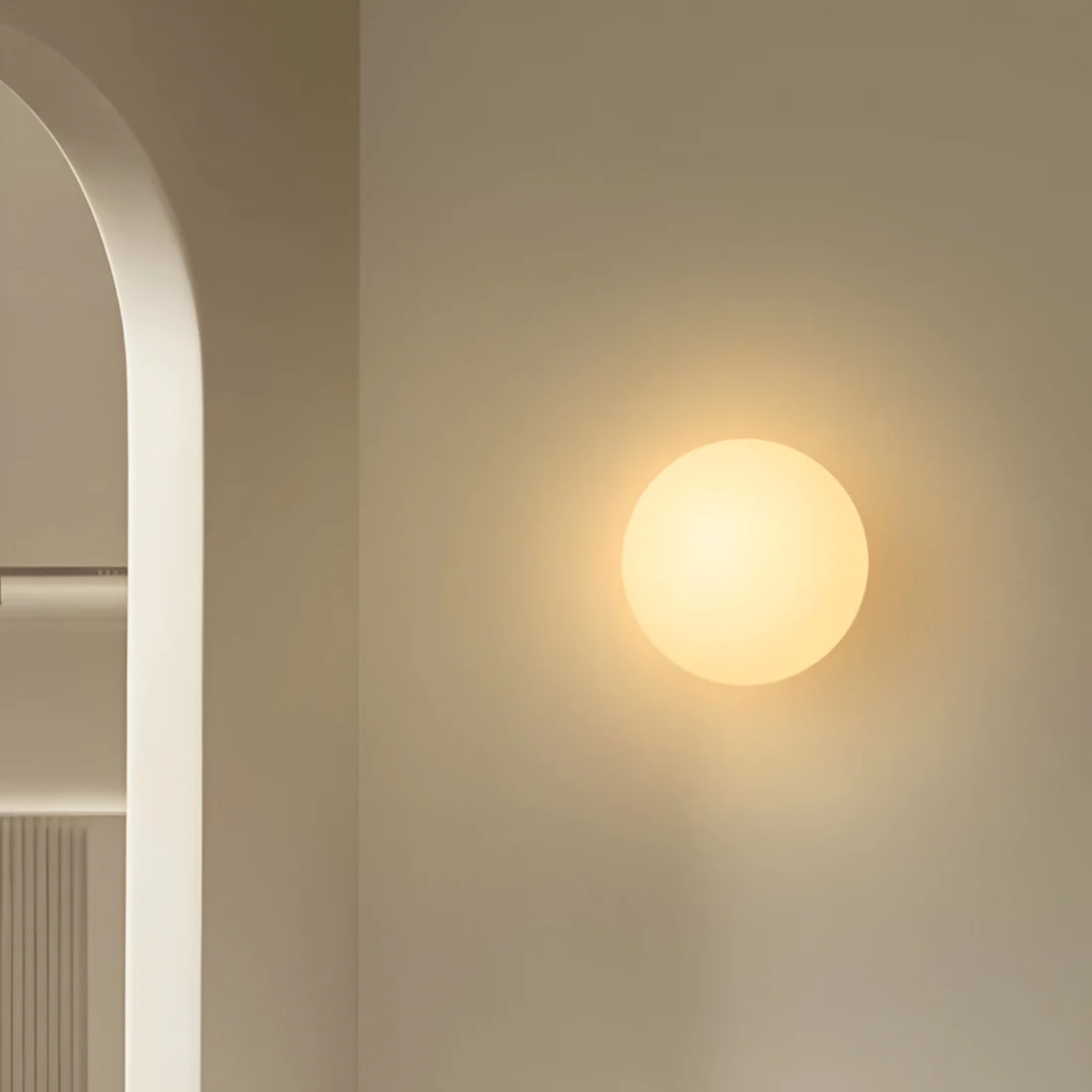 Solivra - Glass Wall Lamp Modern Diffuse Warm Light For Home