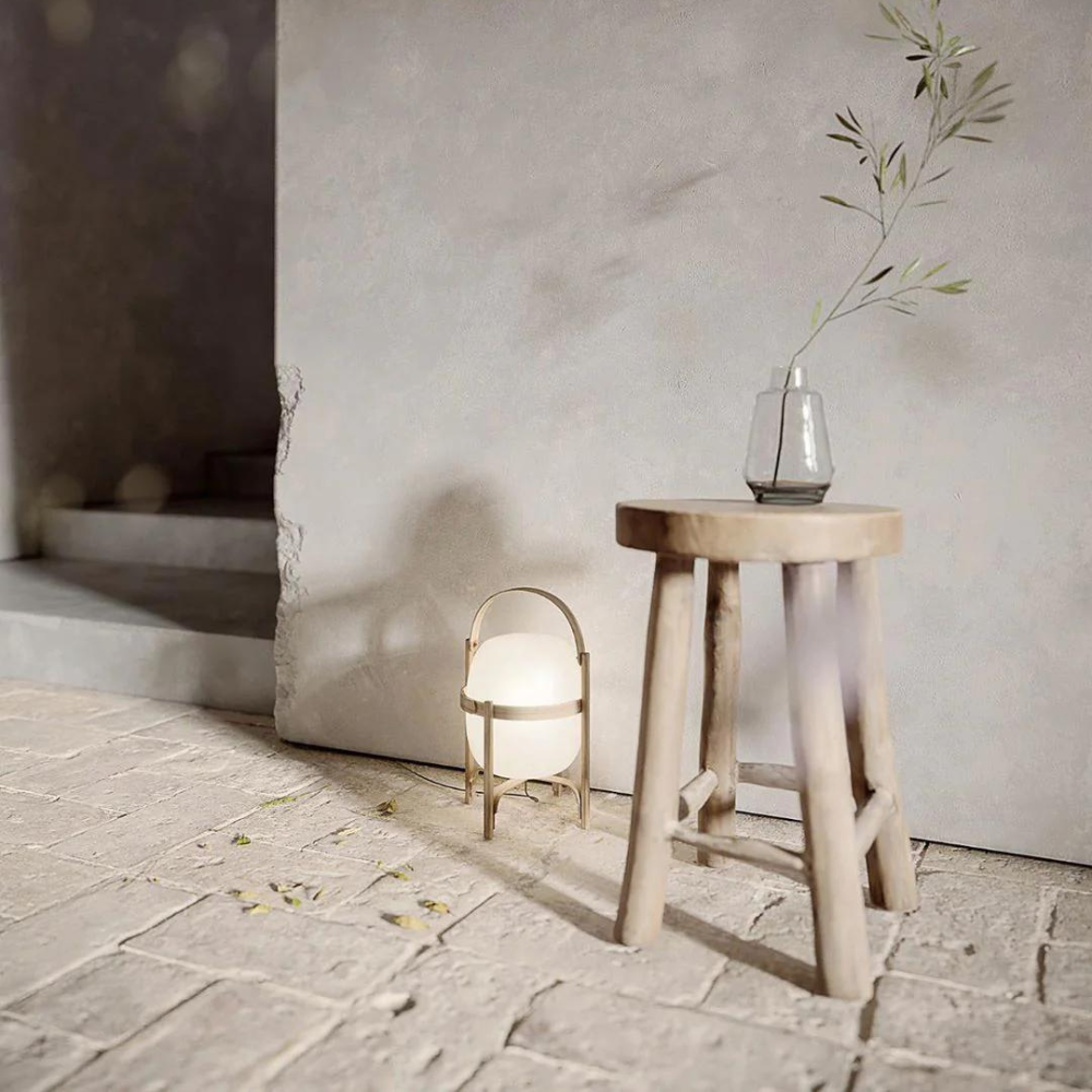 Flamevia - Wooden Lamp With Round Shade