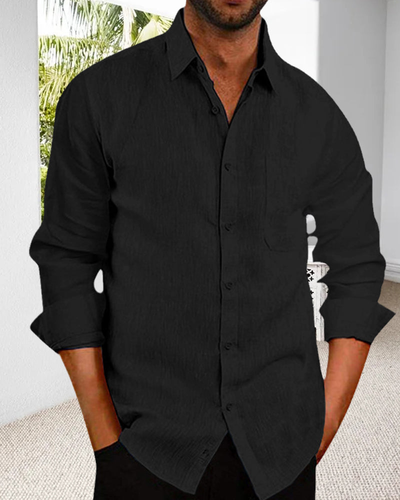Ned - Stylish Men's Long-Sleeved Shirt for Casual Elegance