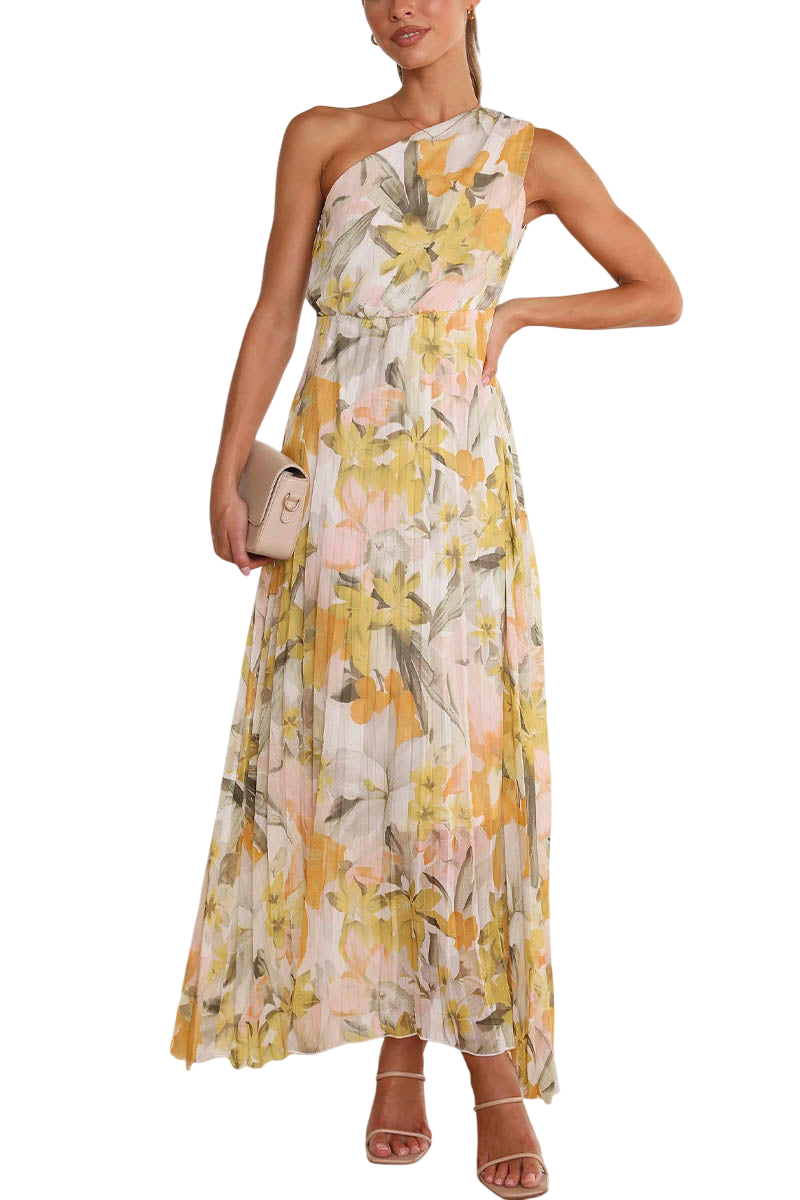 Xiara - Elegant Printed Off-the-Shoulder Dress for Summer Chic