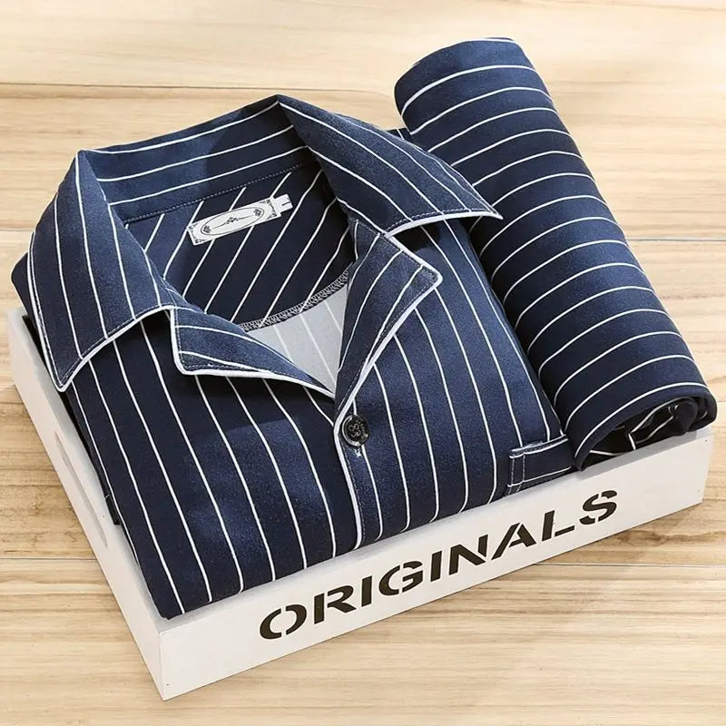 Alan - Comfortable Men's Pyjama Set with Shirt and Button Closure