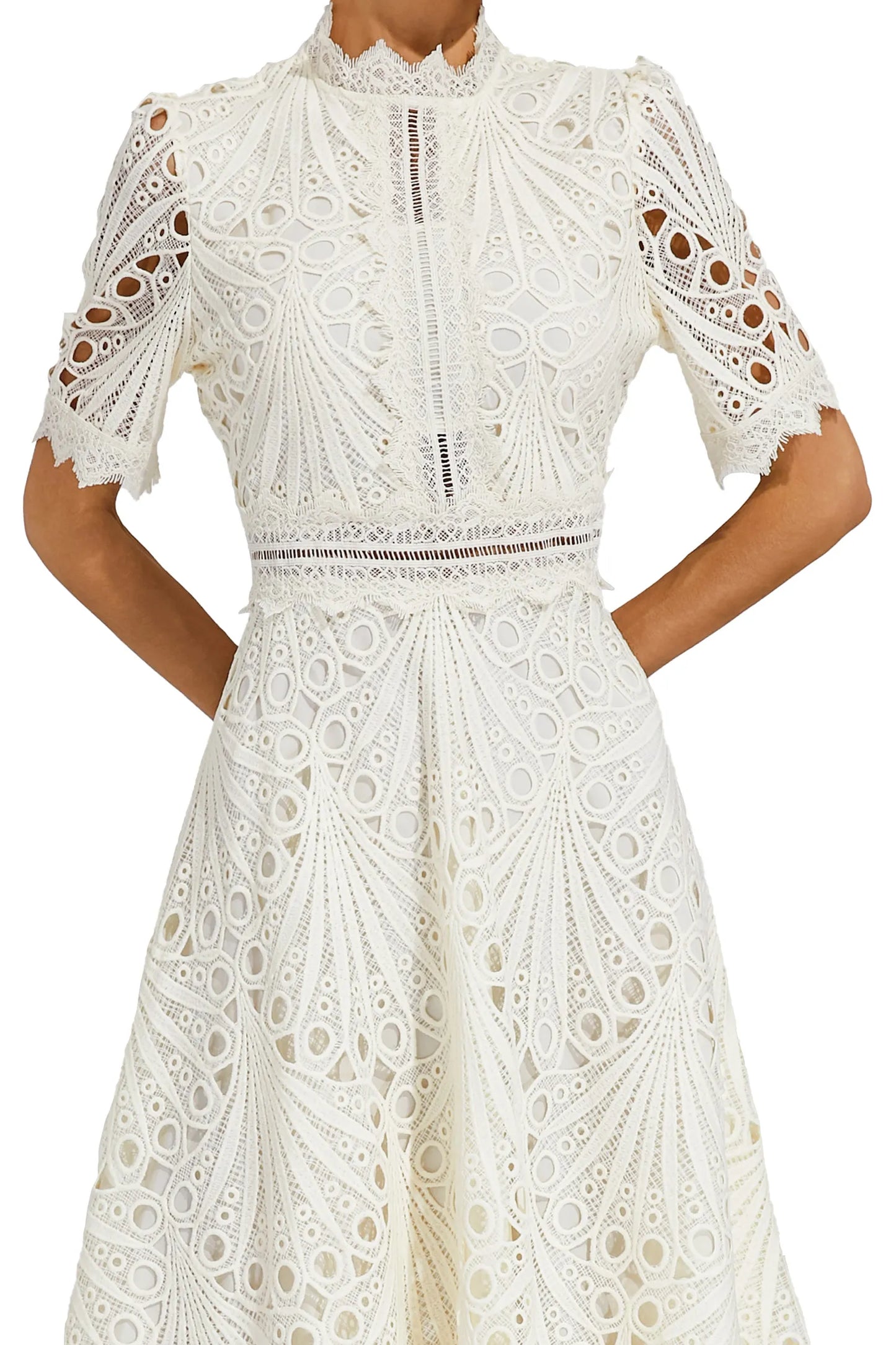 Lesley - Elegant Lace Midi Dress for Women with Flattering Silhouette