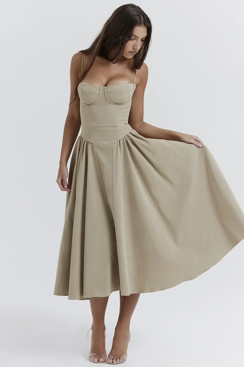 Kassidy - Stylish Women's Armless Midi Dress for Summer Outings