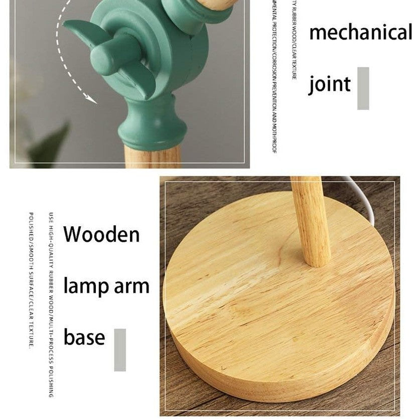 Sparkora - Wooden Adjustable Table Lamp Nordic Style Colourful Finish